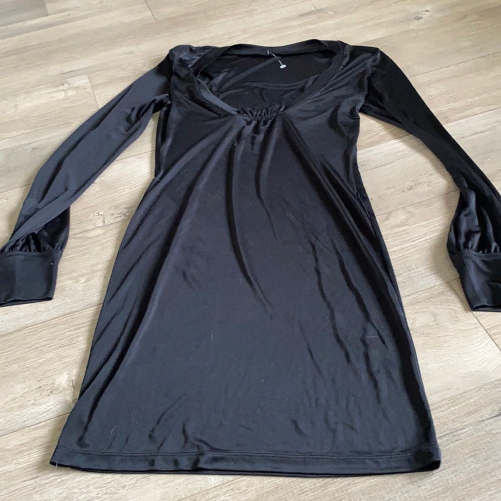 ROCK & REPUBLIC black silky slinky dress S